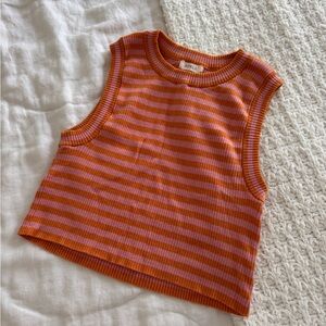 Spell Orange and Pink Striped Sleeveless Top